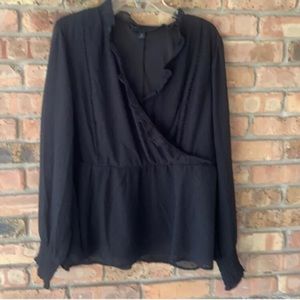 Lane Bryant Long Sleeve Top Size 18; Sheer arms NWT